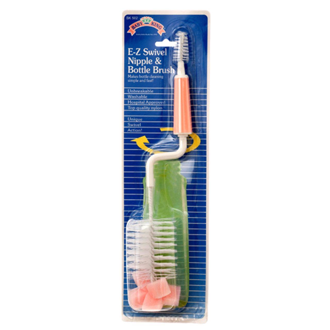 Baby King Ez Swivel Nipple and Bottle Brush - Color May Vary