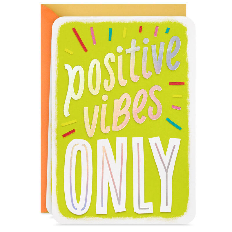 Hallmark Encouragement Card, Positive Vibes Only Blank Encouragement Card