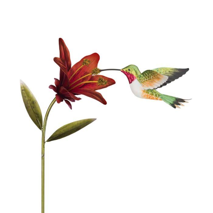 Hummingbird Flower Stakes - Ruby Throated Regal Art & Gift