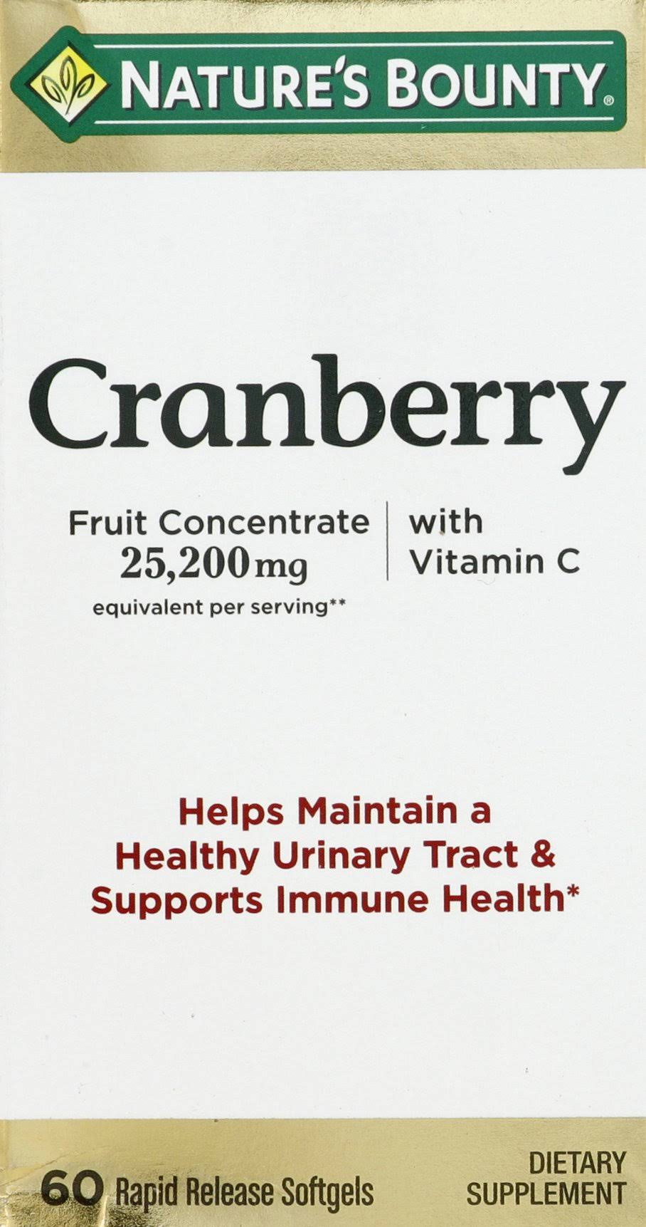 Nature's Bounty Cranberry Rapid Release Softgels Dietary Supplement - 25200mg, 60 Pack