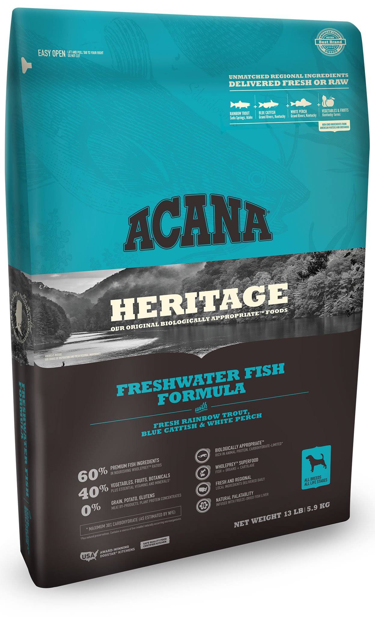 ACANA Heritage Fresh Water Fish Dry Dog Food, 25 lb