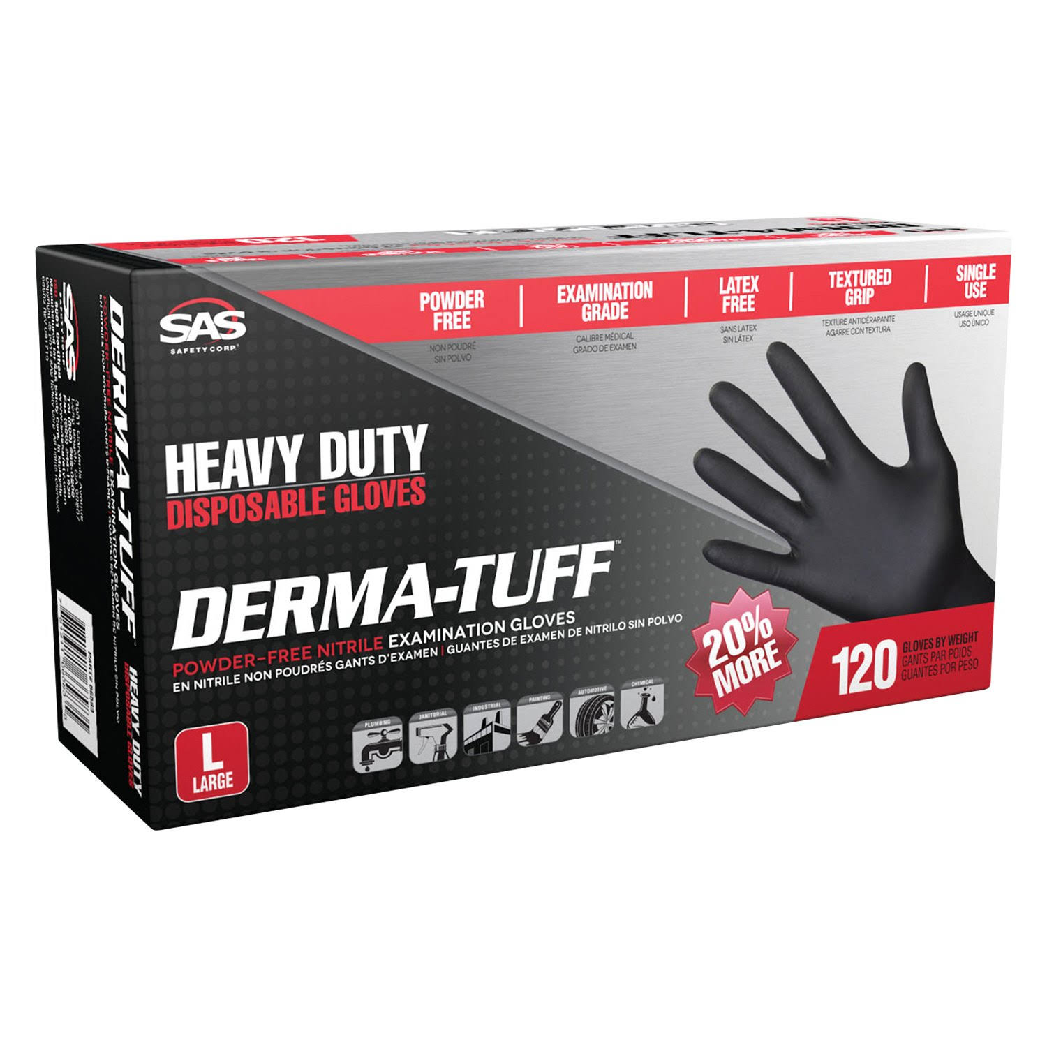 SAS Safety - 66585 - Heavy Duty Disposable Nitrile Gloves, XXL