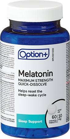 Option + - Quick Dissolve Melatonin - Maximum Strength | 10 mg X 60 Sublingual Tablets