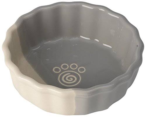 Pet Rageous 14035 Provence Paws Gray/Natural 2.5 Cups Bowl