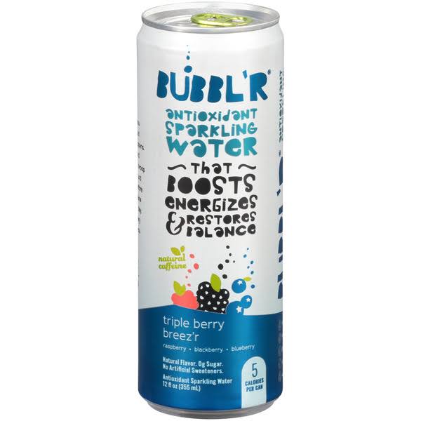 Bubbl'r Triple Berry Breez'r Antioxidant Sparkling Water