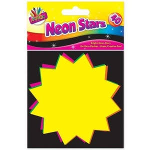 ArtBox 10x10cm Fluorescent Stars (Pack of 40) Afterpay, Zip & Openpay Available