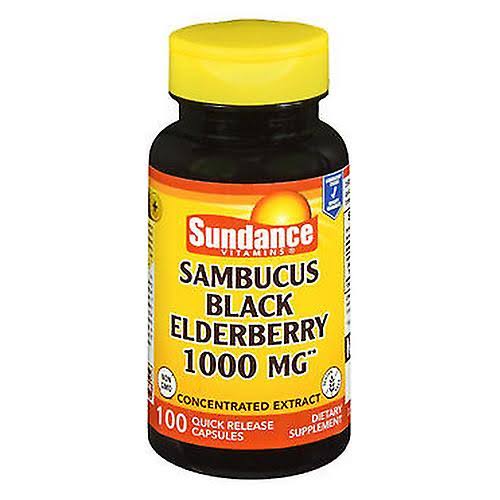 Sundance Sambucus Black Elderberry, 1000 mg, 100 Caps (Pack of 1)