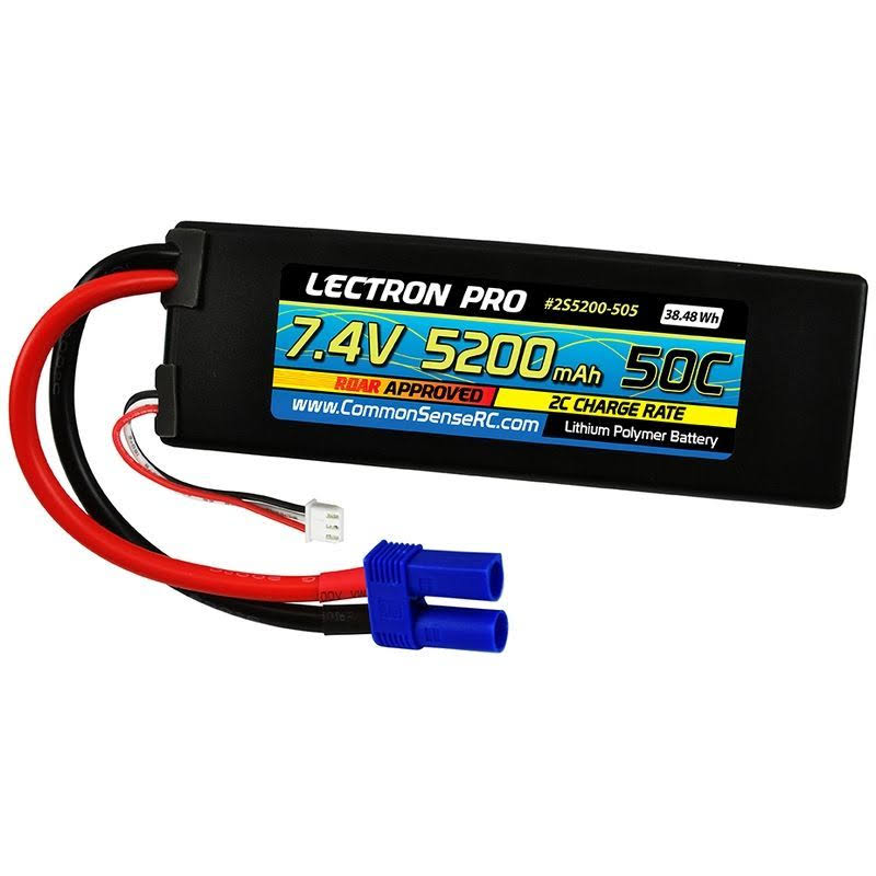 Common Sense RC 2S5200-505 - 7.4V 5200mAh 50C Lipo Battery with EC5 Connector
