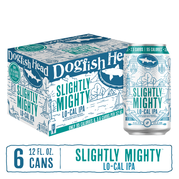 Dogfish Head Beer, Lo-Cal IPA, Slightly Mighty - 6 pack, 12 fl oz cans