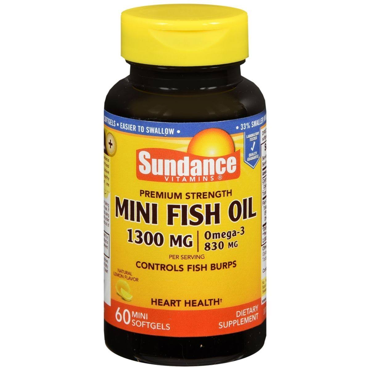 Sundance Vitamins Fish Oil Dietary Supplement - Natural Lemon Flavor, 60ct