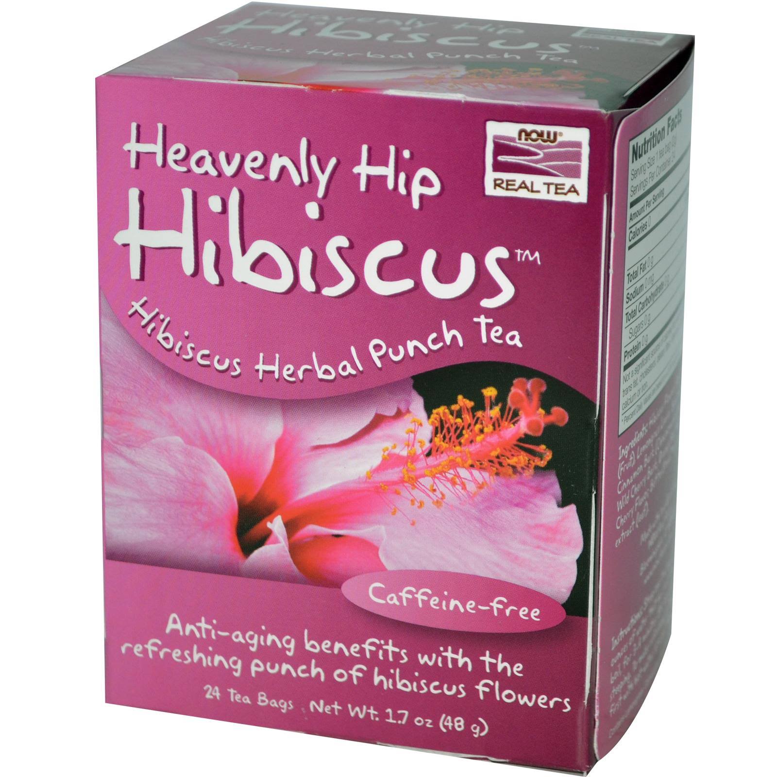 Now Heavenly Hip Hibiscus Herbal Punch Tea - x24