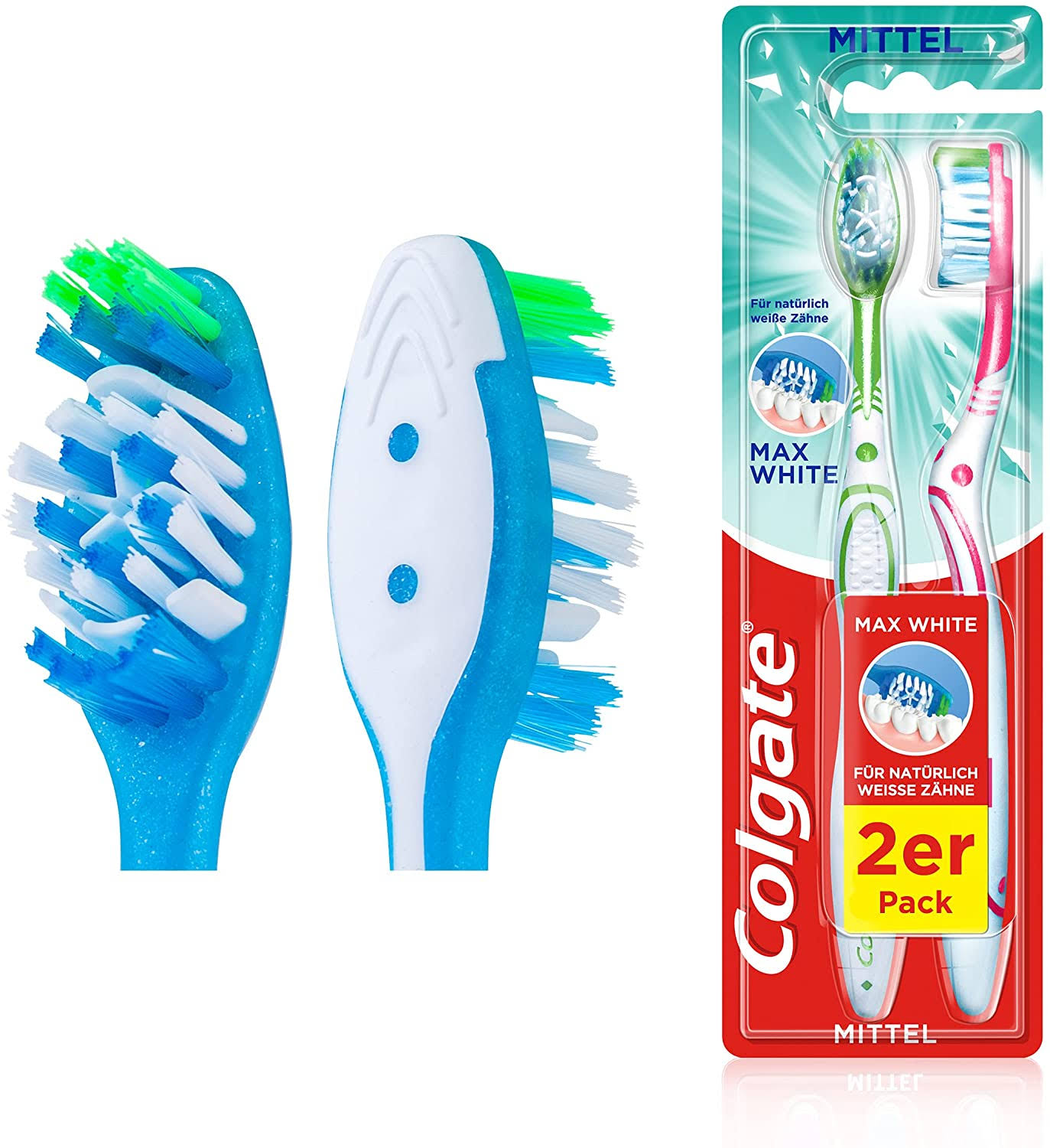 Colgate Max White Medium Toothbrush (Pack of 2)