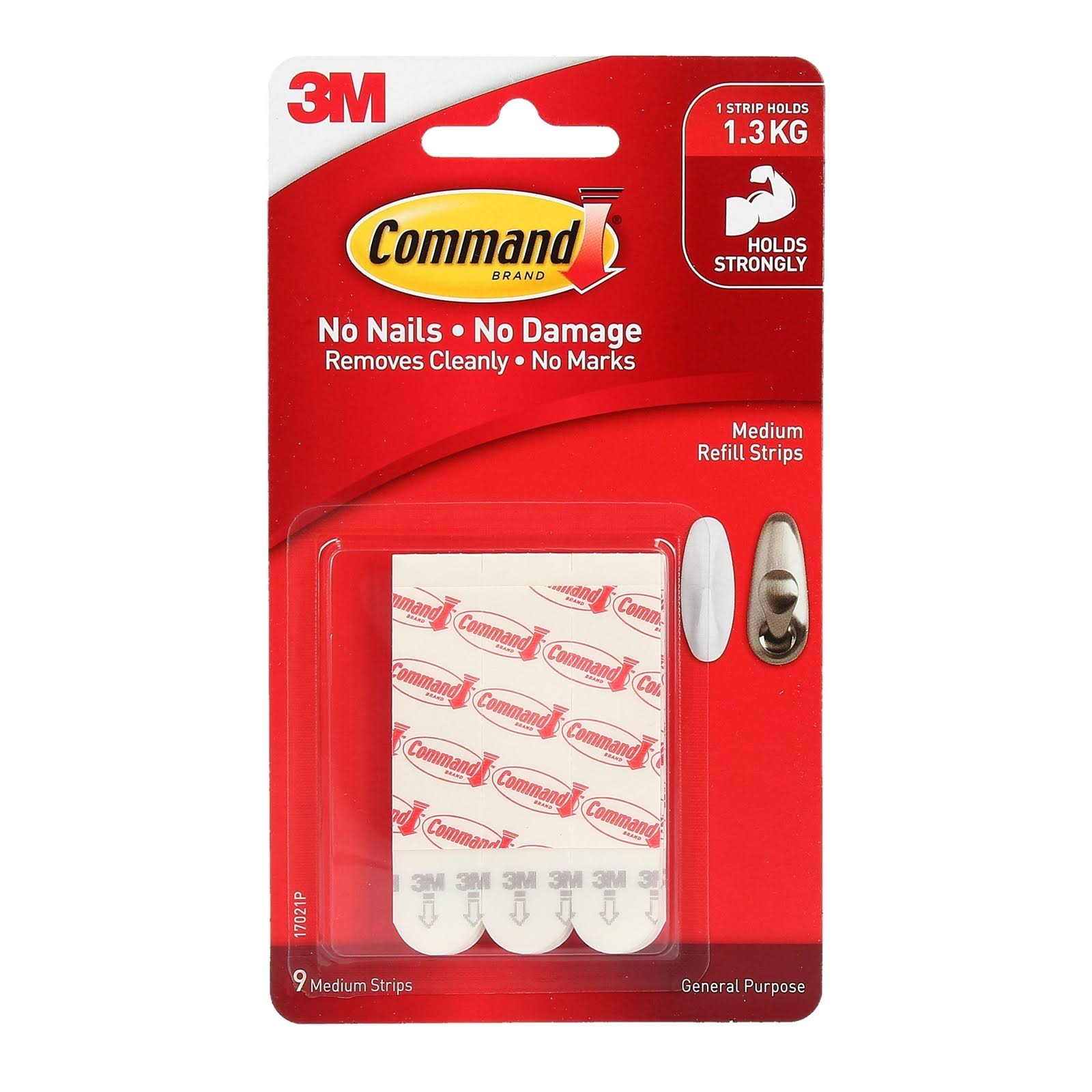 3M Command Mounting Refill Strips - 9 Medium Strips