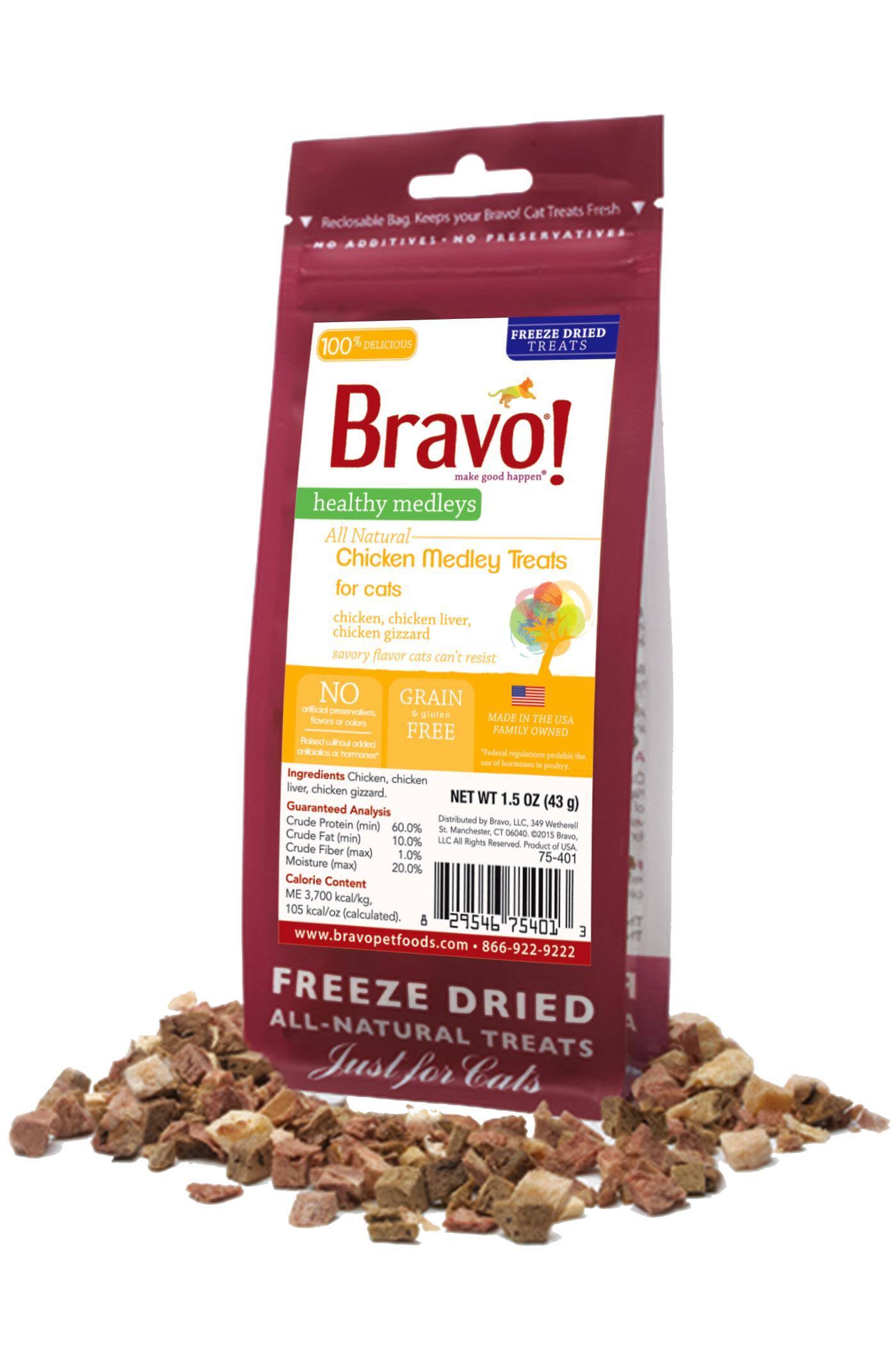 Bravo Freeze Dried Natural Cat Treats - Chicken Medley