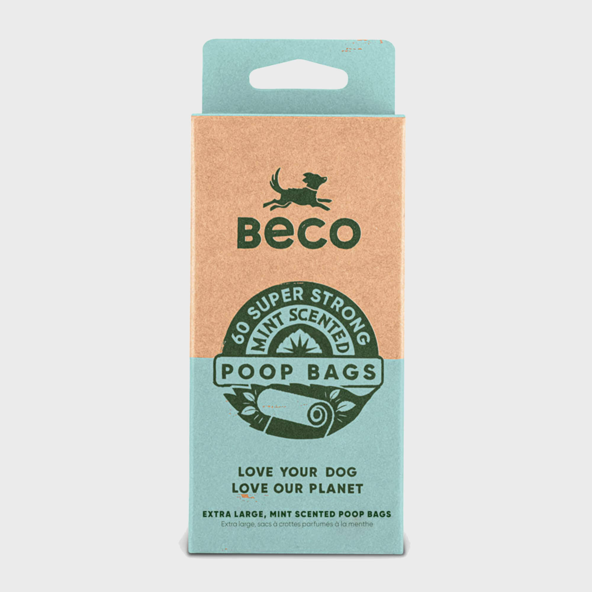 Beco Degradable Mint Scented Poop Bags 60 Pack