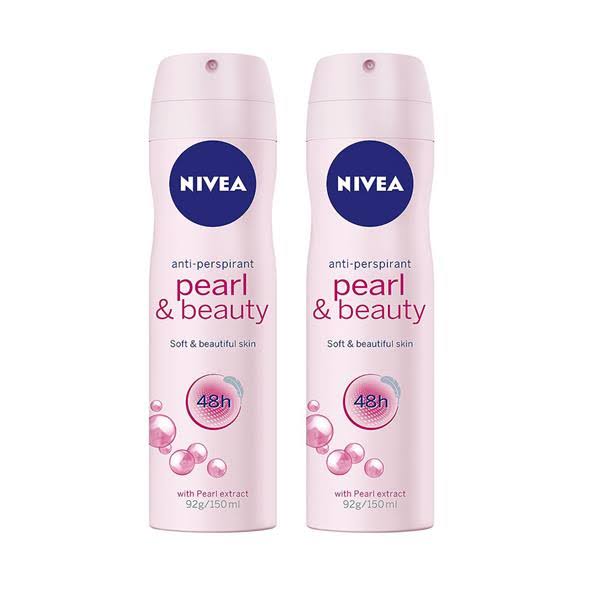 Nivea Anti Perspirant Deodorant - Pearl and Beauty, 150ml, 2pk