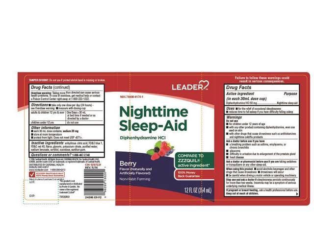 Leader Nighttime Sleep-Aid Liquid Berry 12oz