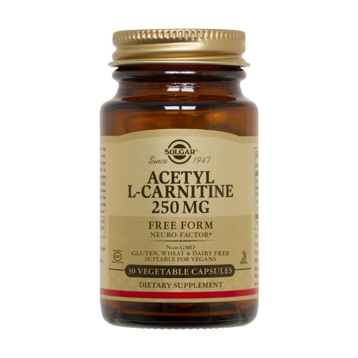 Solgar Acetyl-L-Carnitine 250mg Dietary Supplement - 30 Capsules
