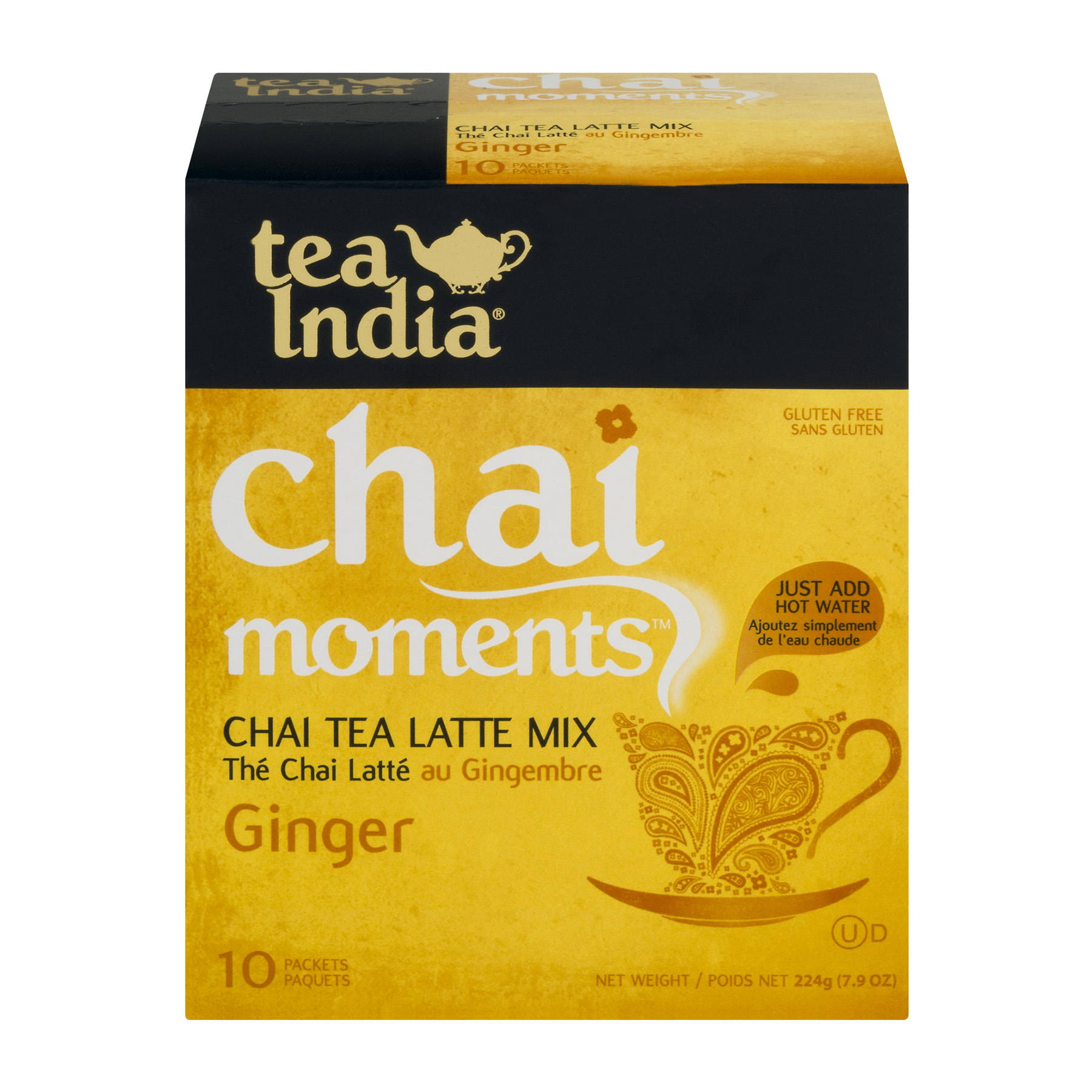 Tea India Ginger Chai Tea Latte Mix - 10 bags, 7.9 oz box