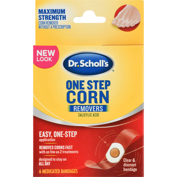 Dr Scholl's Corn Removers, One Step, Maximum Strength - 6 medicated bandages