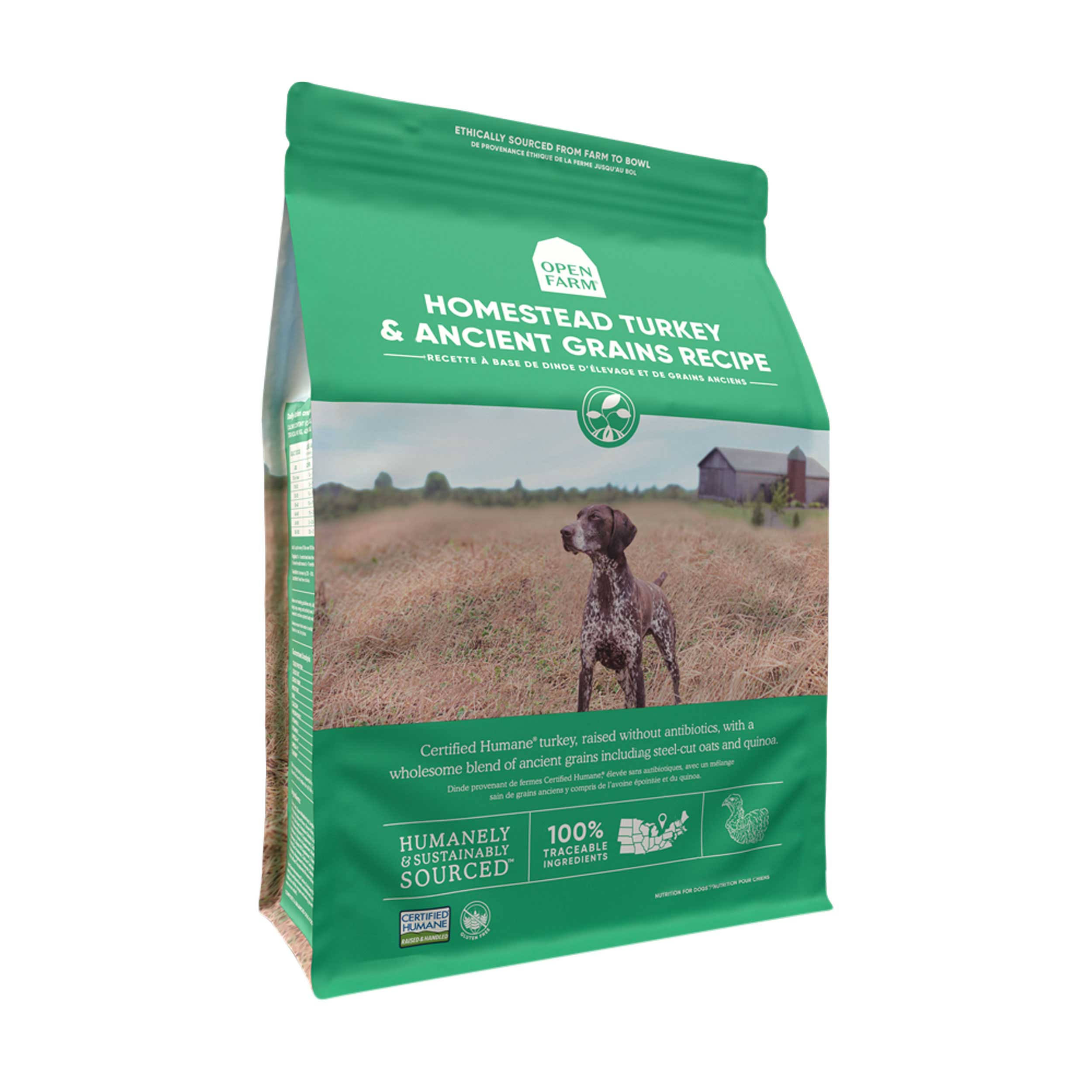 Open Farm Homestead Turkey & Ancient Grains Dry Dog Food 22 lbs
