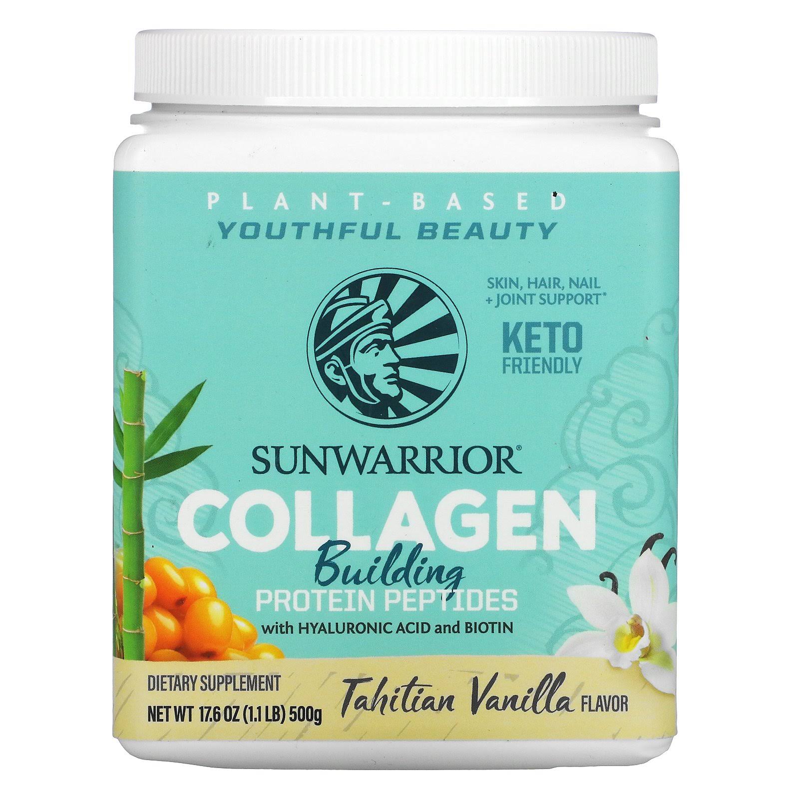 Sunwarrior Collagen Building Protein Peptides, Tahitian Vanilla, 500 G