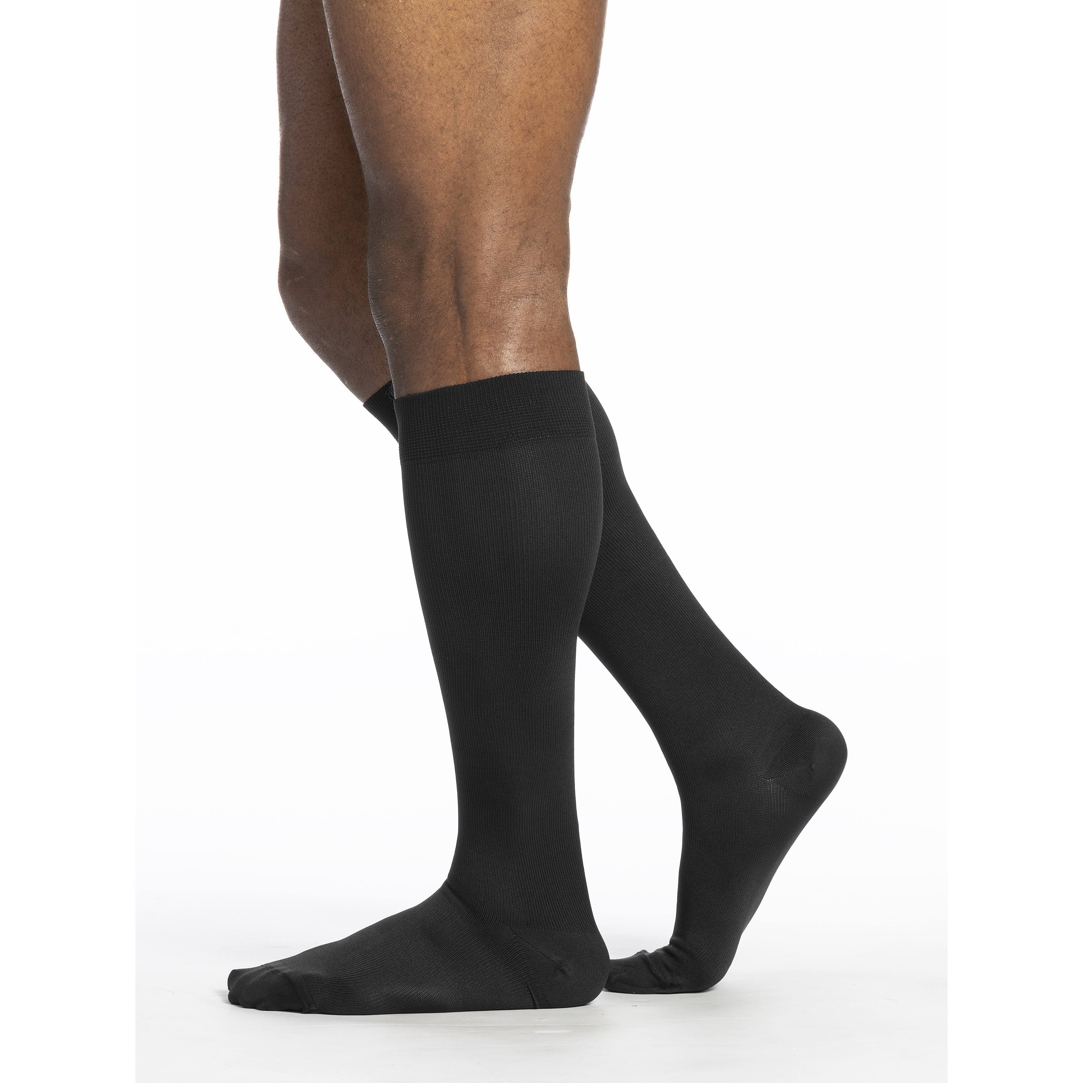 Sigvaris Microfiber Men's 30-40 mmHg Knee High / XL / Black