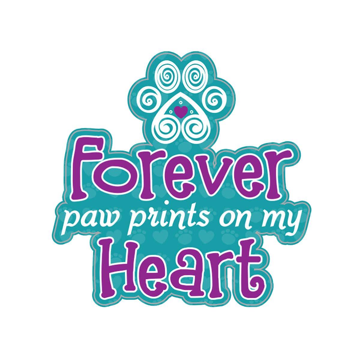 Forever Paw Prints on My Heart Sticker by Dog Speak - 3" Sticker