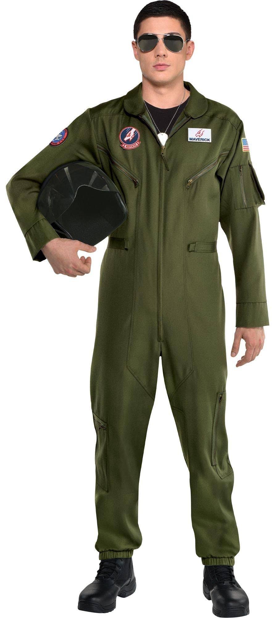 Adult Men's Top Gun: Maverick Flight Suit Halloween Costume XXL/Plus