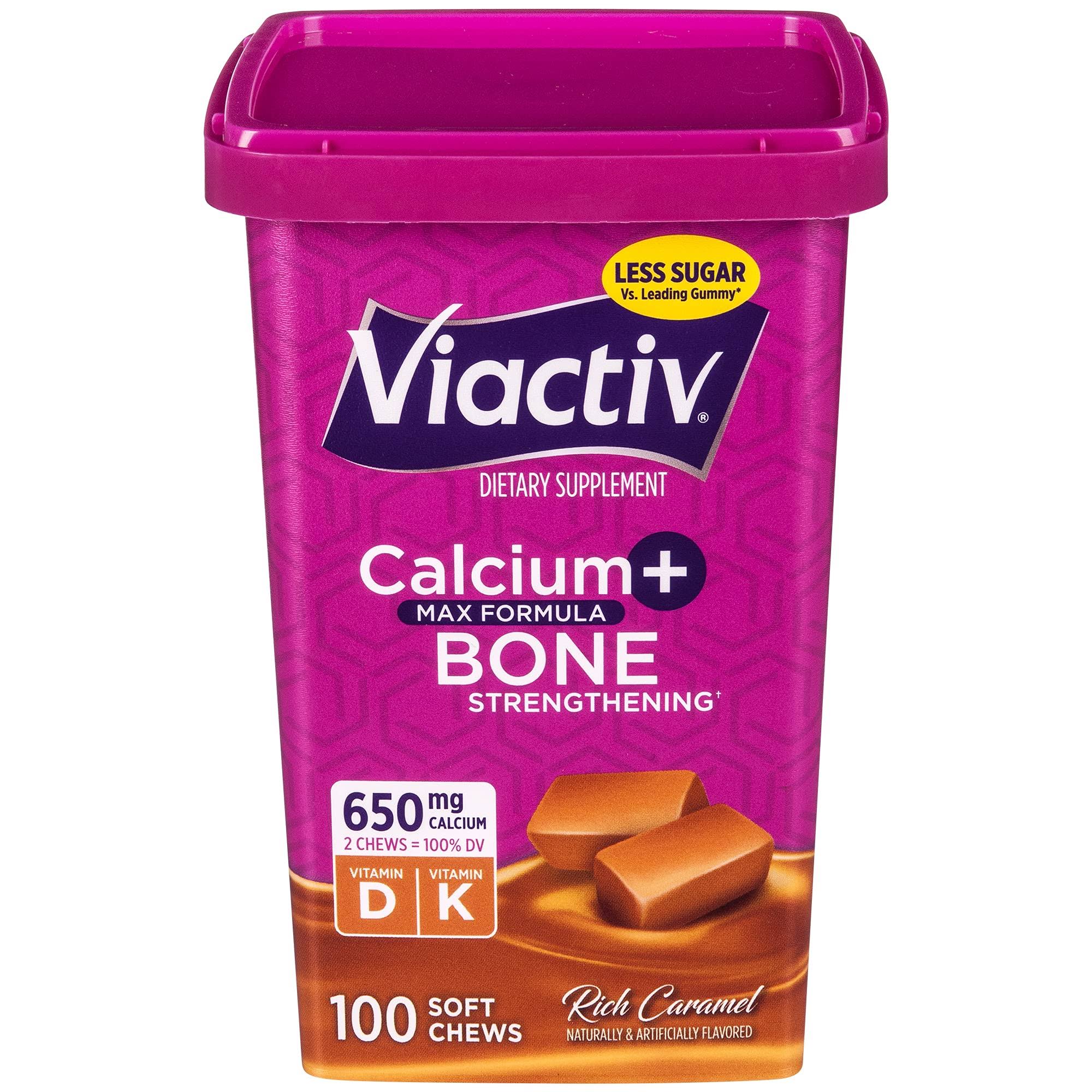 Viactiv Calcium Plus D Dietary Supplement - Caramel Soft Chews, 100 Count