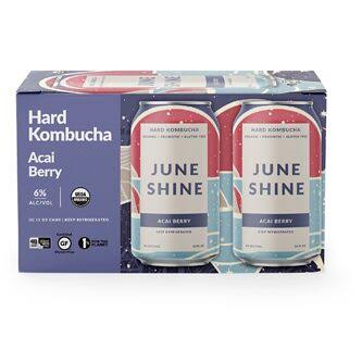 June Shine Hard Kombucha, Acai Berry,  6 pack, 12 oz cans