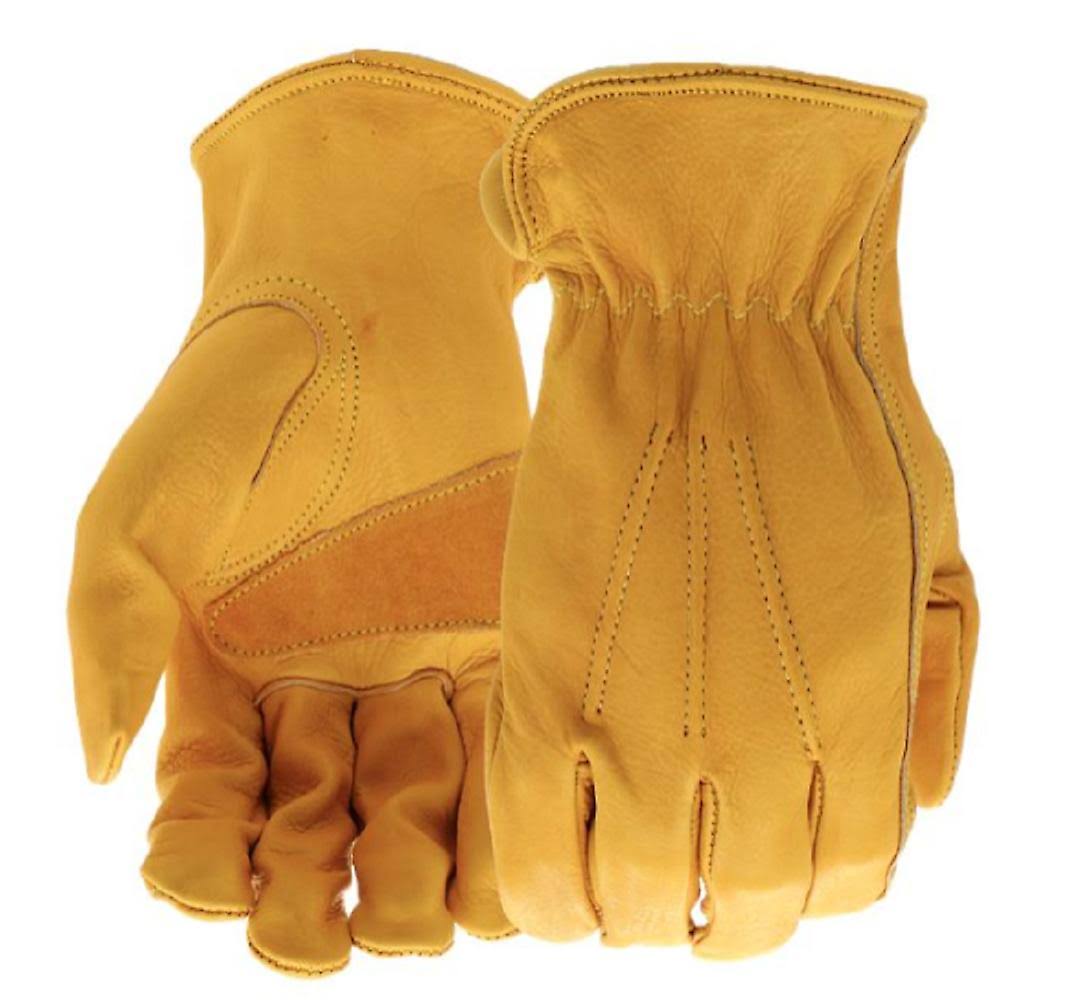Hugo Boss Boss B81001-2XL Cowhide Leather Driver Work Gloves, Yellow, 2XL