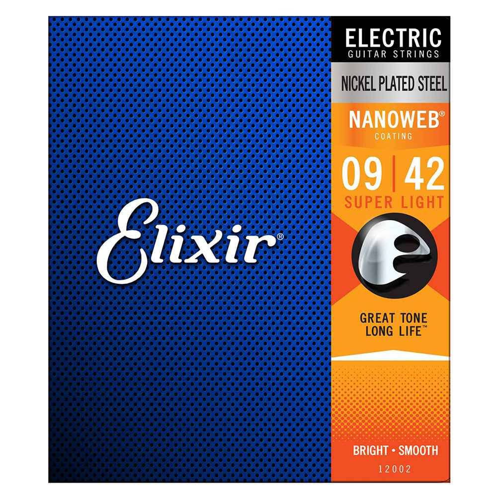 Elixir 12002 Nanoweb Electric Guitar Strings - Super Light