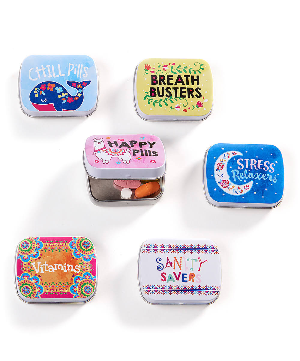 Giftcraft Writing Utensil 'Chill Pills' & 'Breath Busters' Pill Box - Set of Six One-Size