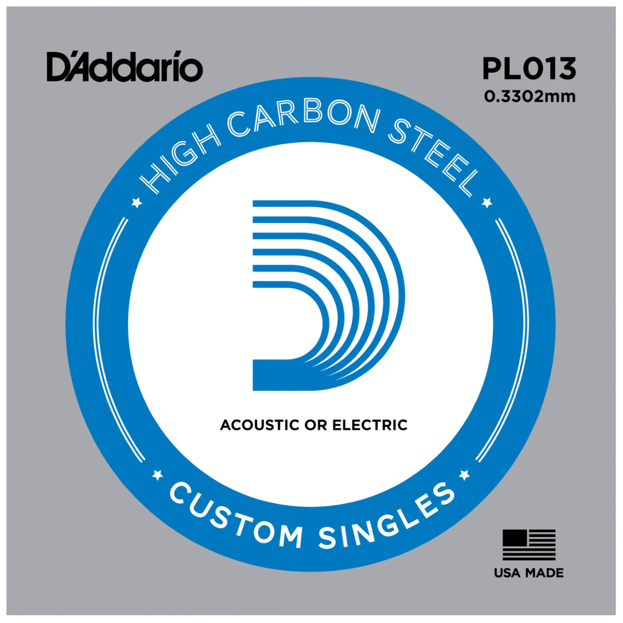 D'Addario PL013 Plain Steel Guitar String - Acoustic & Electric