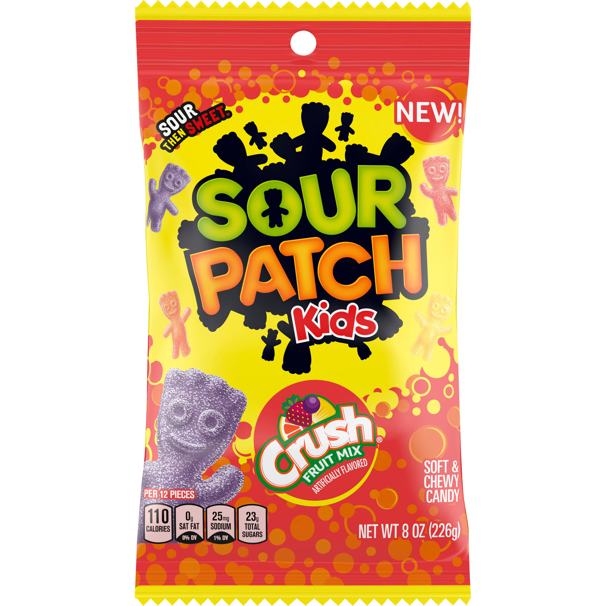 Sour Patch Kids Candy, Crush Fruit Mix, Soft & Chewy - 8 oz