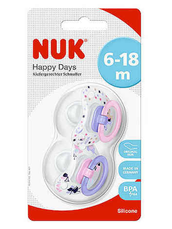 NUK Happy Kids Latex Soothers 6 - 18 Months - Twin Pack