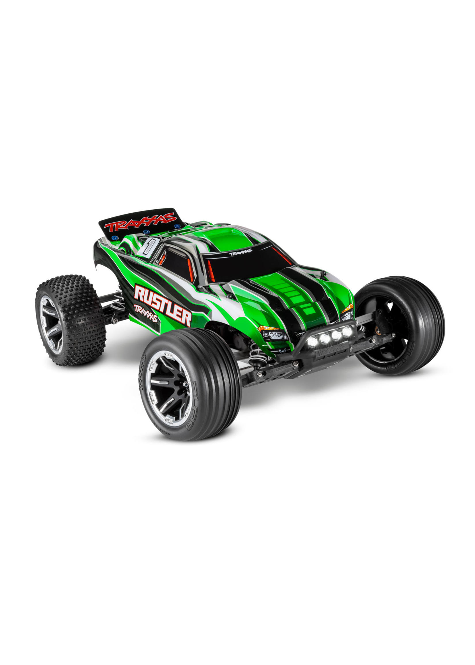Traxxas Rustler 1/10 RTR with LED Lights, Battery and charger. Green