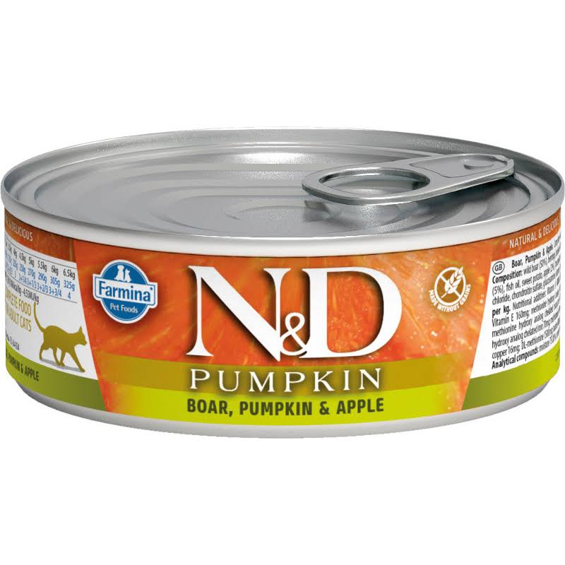 Farmina N&D Pumpkin Boar, Pumpkin & Apple Wet Cat Food, 2.8-oz