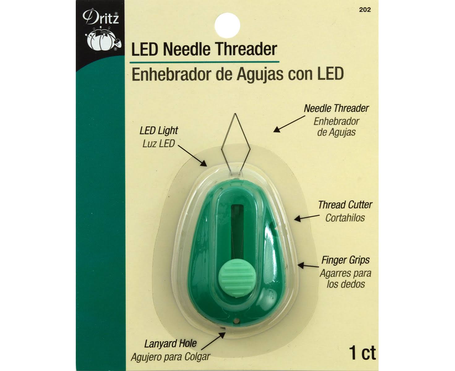 Dritz Led Lighted Needle Threader - Green