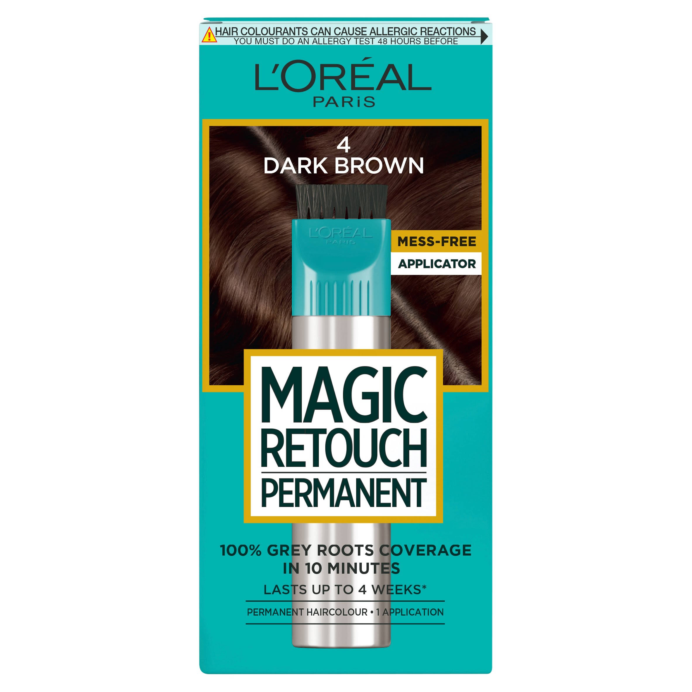 L'Oreal L'Oréal Paris Magic Retouch Permanent Root Concealer, Touching Up Grey Hair Dye, Dark Brown 4