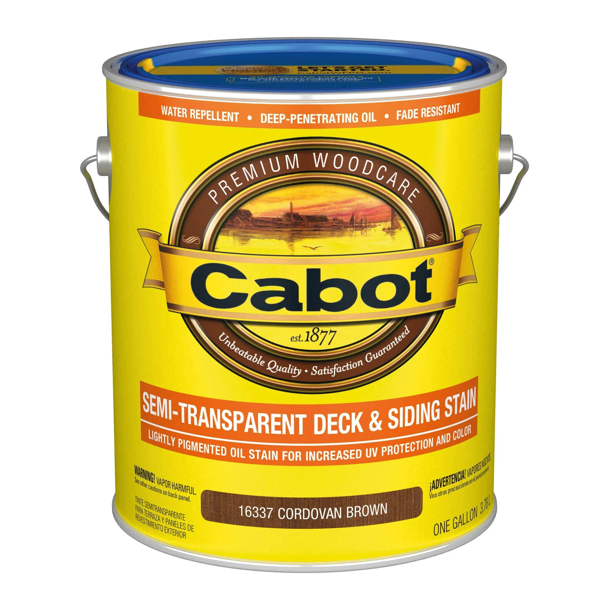 Cabot Deck & Siding Exterior Stain - Cordovan Brown Semi Transparent, 1 Gal