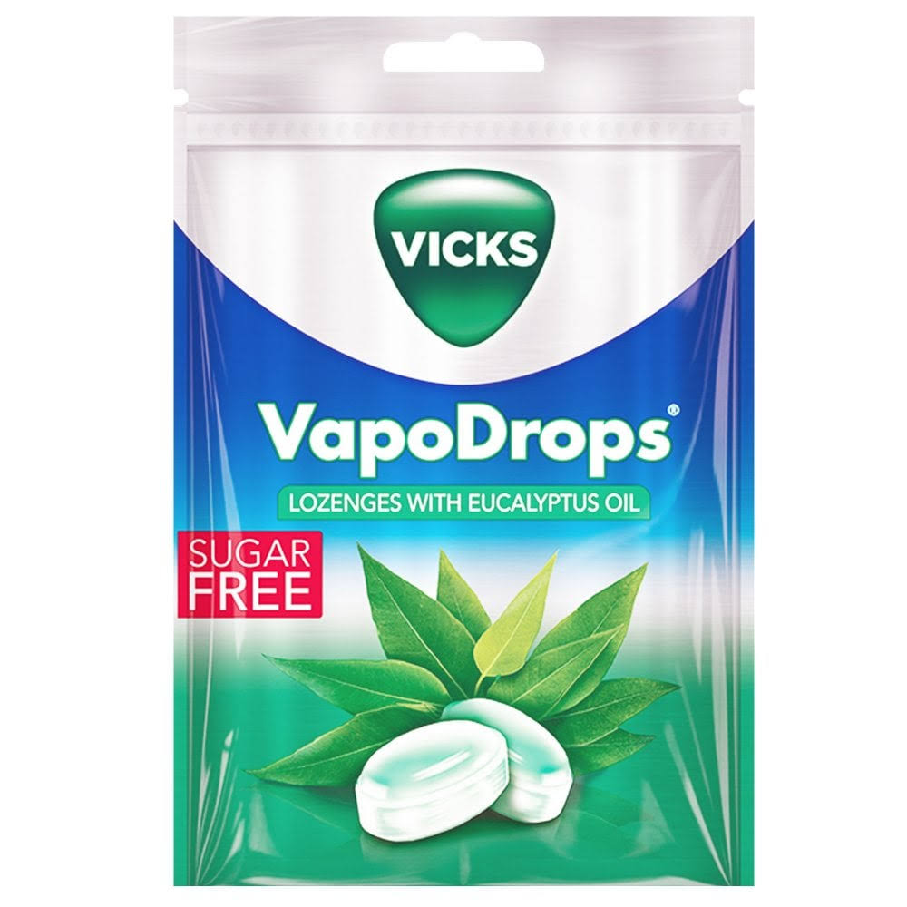 Vicks Sugar Free Eucalyptus Vapo Drops - for Cold and Flu, 72g