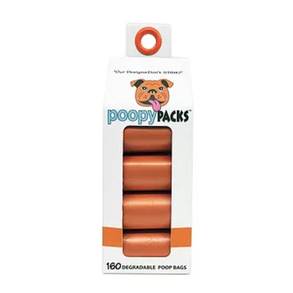 Poopy Packs Poop Bags - 8 Rolls, 160pc