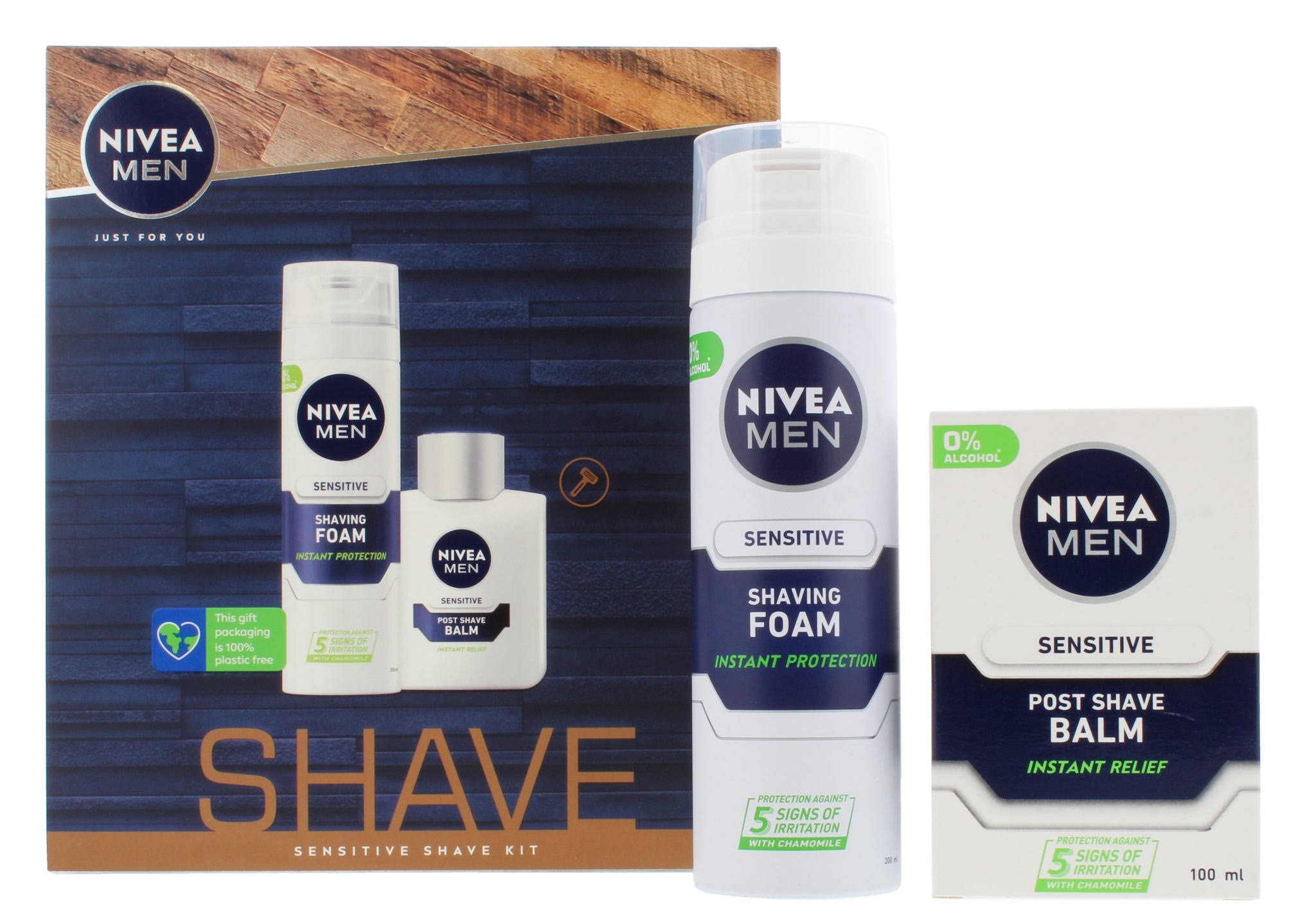 Nivea Men Sensitive Shave Set 2pc (200ml Shaving Foam & 100ml Shave Balm)