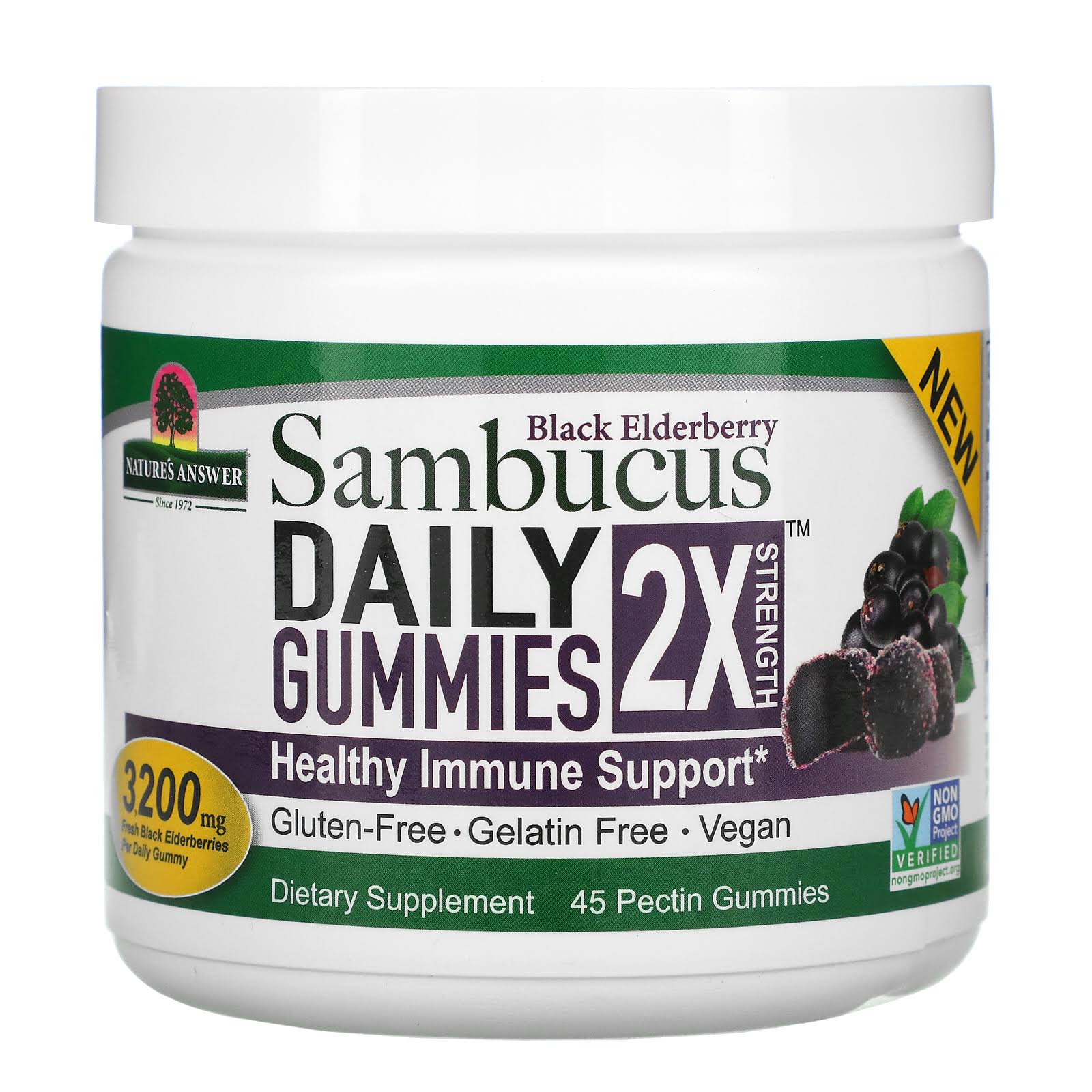 Nature's Answer Sambucus Daily Gummies 2x Strength 45 Gummy