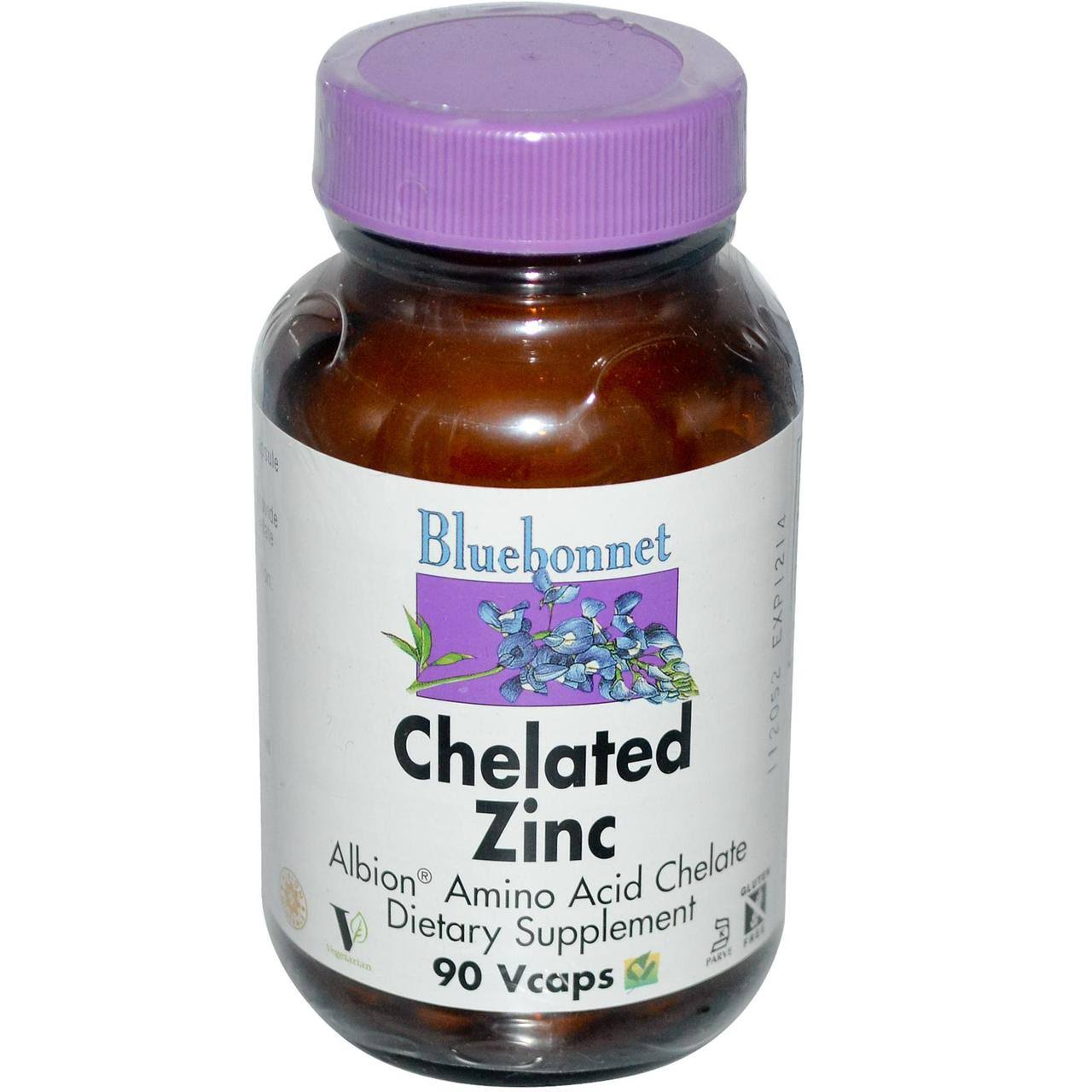 Bluebonnet Nutrition Chelated Zinc Dietary Supplement - 30mg, 90 Vegetarian Capsules