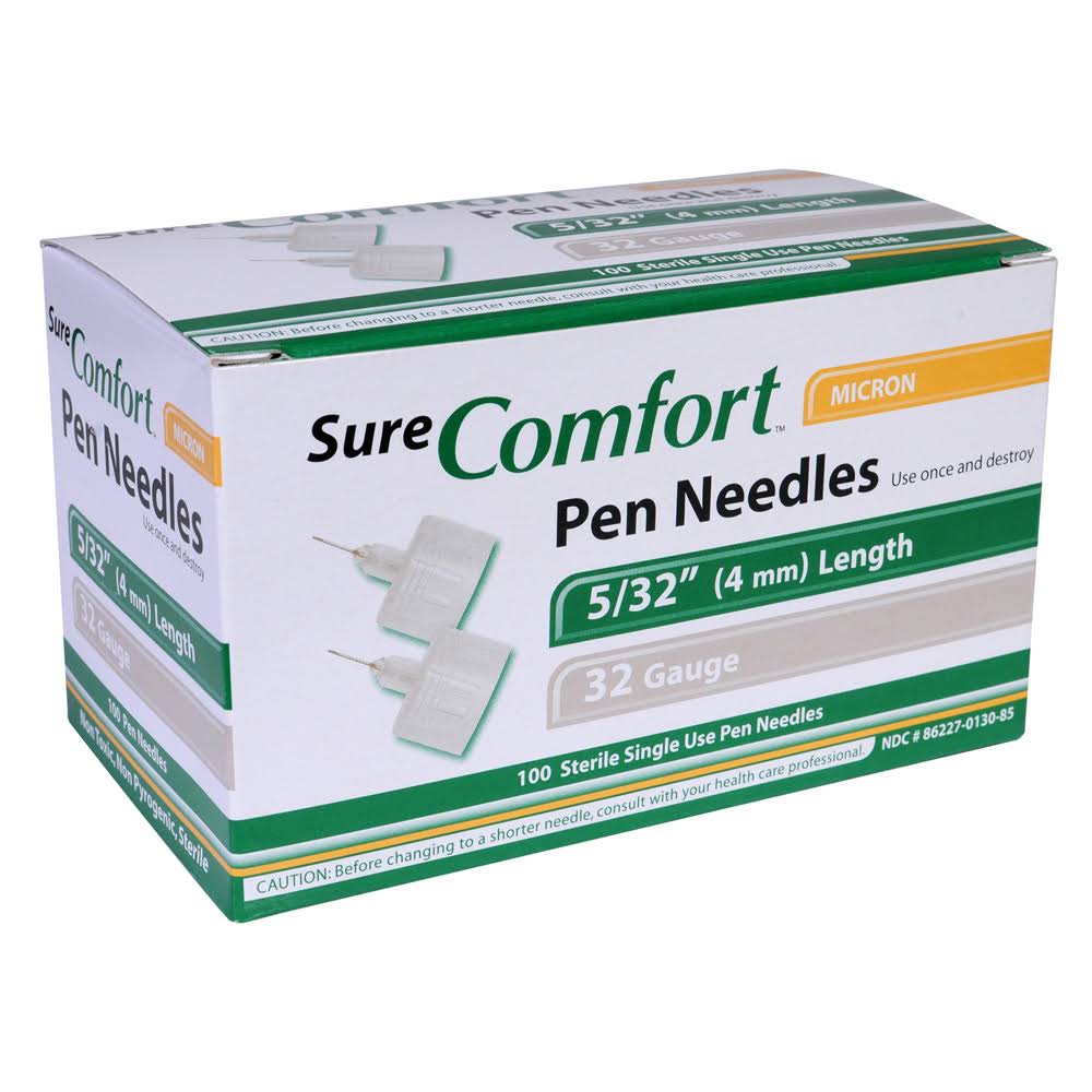 Sure Comfort Pen Needles, 32G, 5/32In (4Mm) Mini, Bx/100