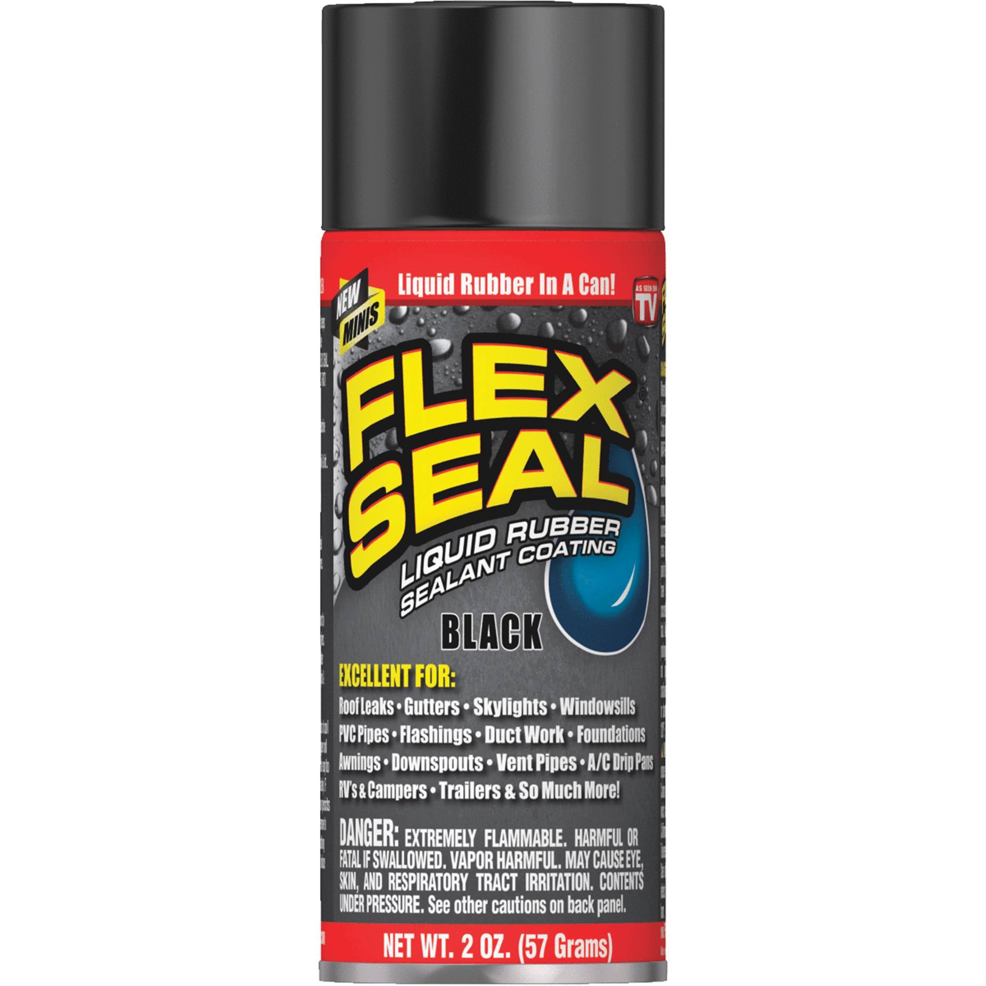 Flex Seal Liquid Rubber Sealant Coating, Black, Minis - 2 oz