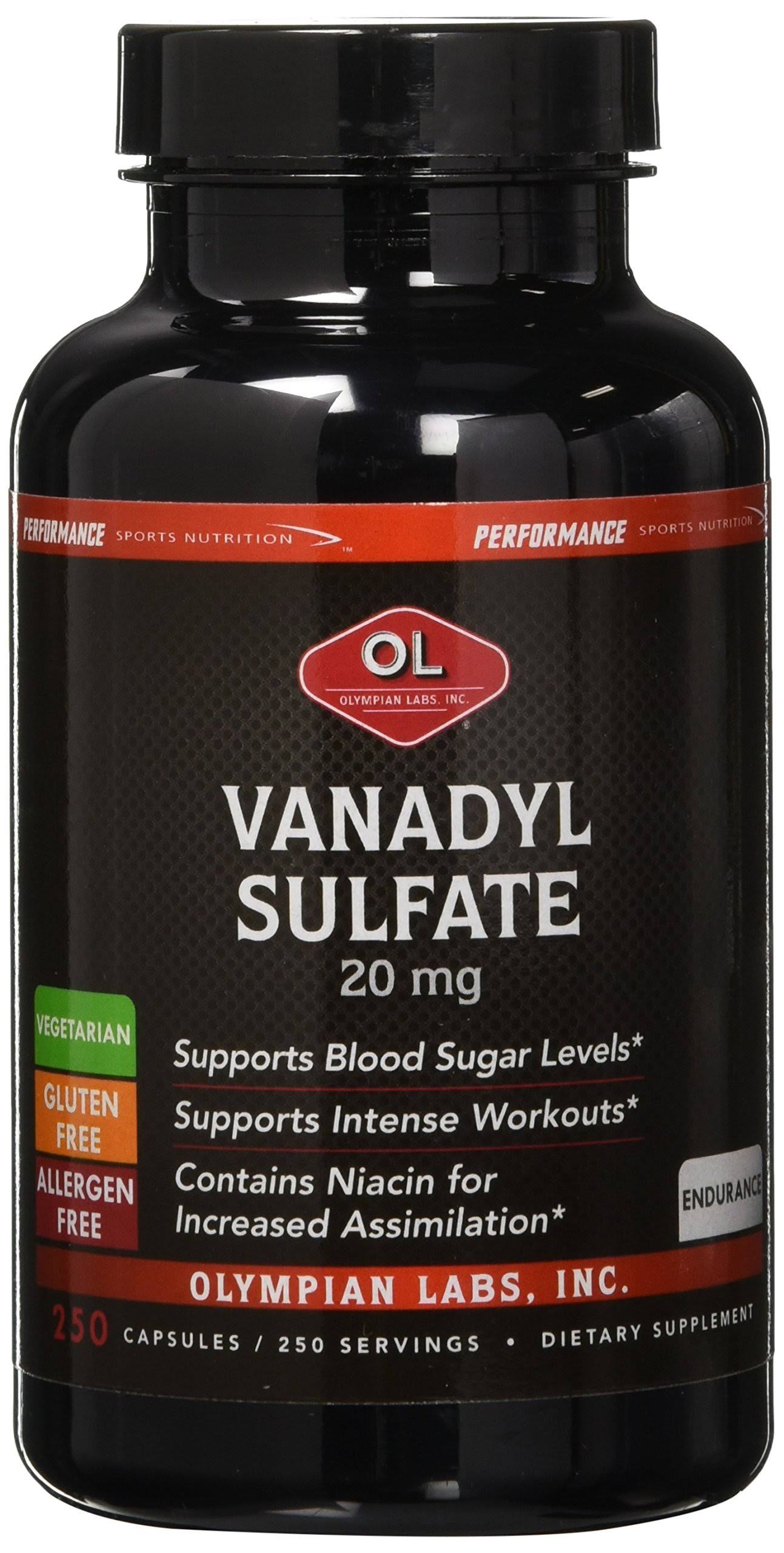 Olympian Labs Vanadyl Sulfate Dietary Supplement - 250 Capsules